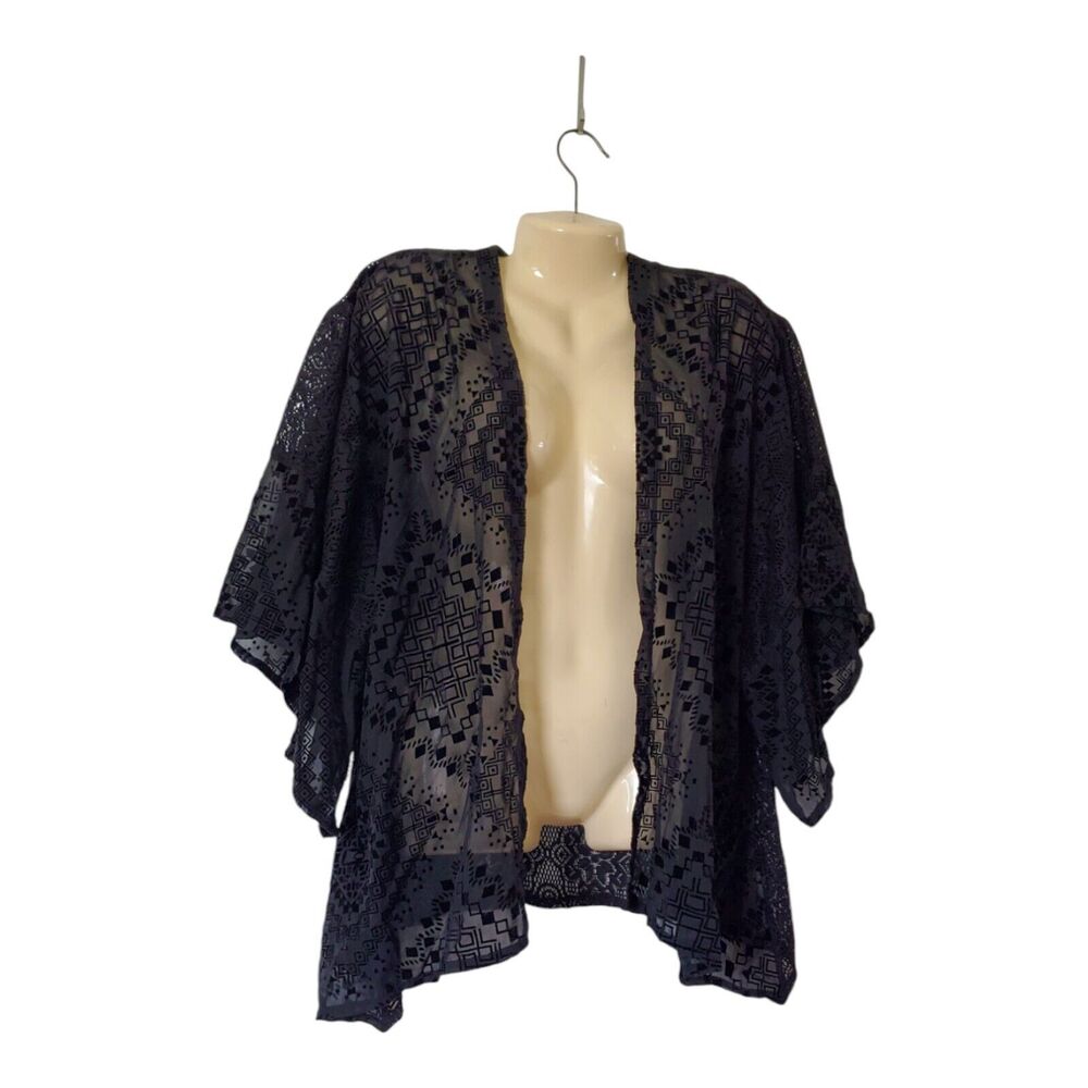 Hollister Crochet Jacket Kimono mixed fabric One Size Wide Sleeves